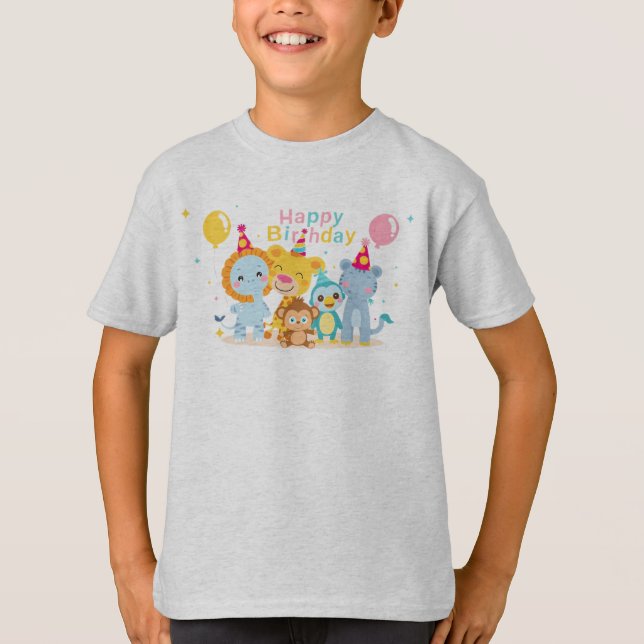 Zoo Animals Wildlife Birthday Safari Adventure T-Shirt (Front)