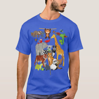 Zoo Animals Wildlife Party Zoo Day 26 Animals boy T-Shirt