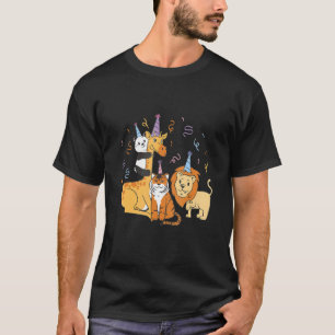 Zoo Animals With Birthday Party T-Shirt