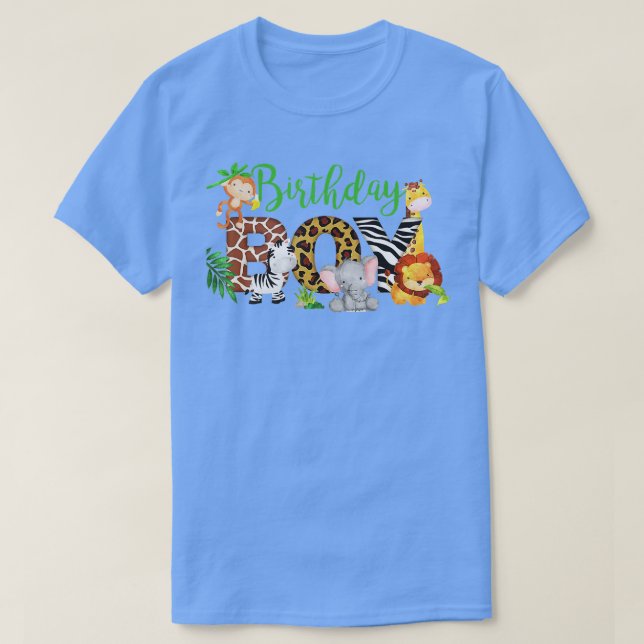 Zoo Birthday Outfit Boy Safari Jungle Matching Par T-Shirt (Design Front)