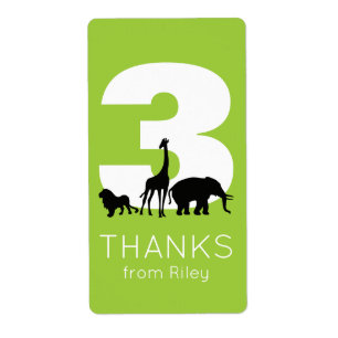 Zoo birthday party thank you stickers