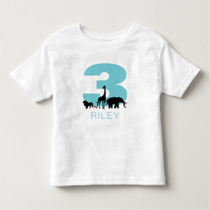 Zoo birthday personalised teal toddler T-Shirt