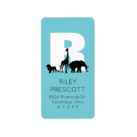 Zoo birthday teal return address