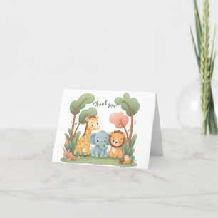 Zoo Birthday Thank You Card