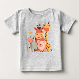 Zoo Crew Cuddles – Adorable Animal Parade Baby Baby T-Shirt