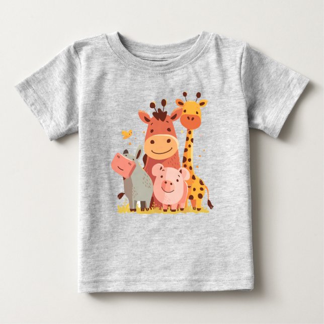 Zoo Crew Cuddles – Adorable Animal Parade Baby Baby T-Shirt (Front)