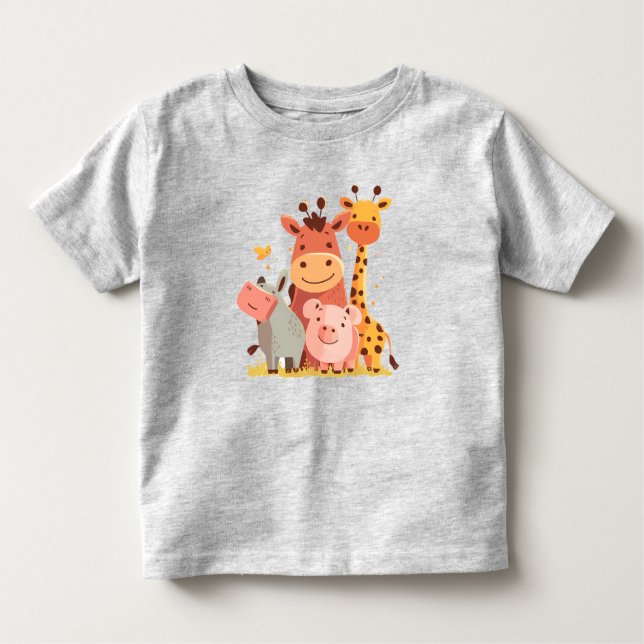 Zoo Crew Cuddles – Adorable Animal Parade Baby Toddler T-Shirt (Front)
