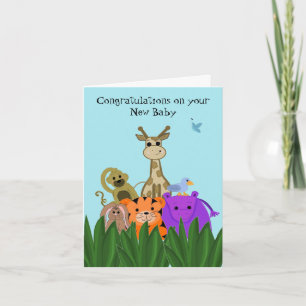 Zoo Critters New Baby Congratulations Card