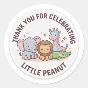 Zoo Cute Animal Kawaii Children Wild Safari Fun Classic Round Sticker
