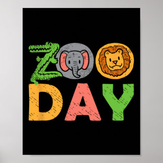 Zoo Day Family Trip Zoo Visitor Wildlife Kids Vaca Poster