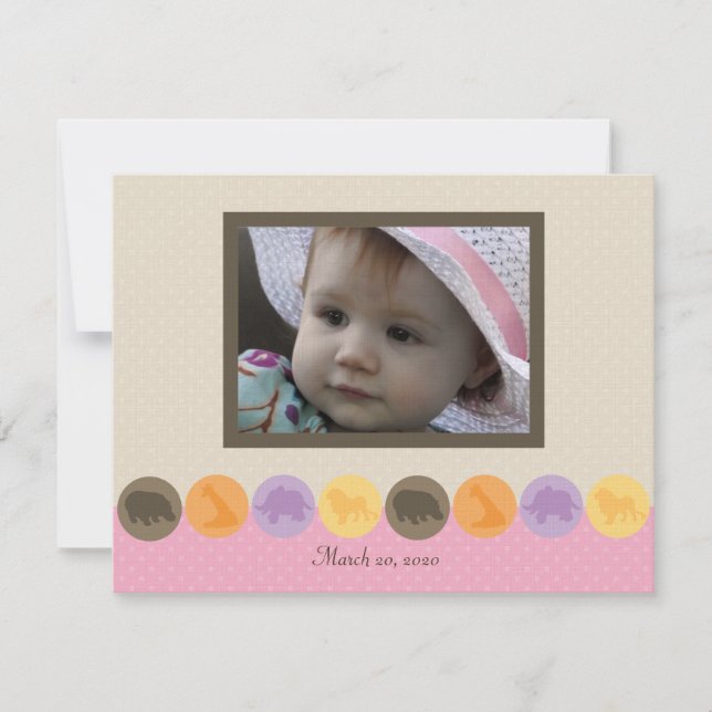 Zoo Dot-ette Photo Thank You Note Card (Front)