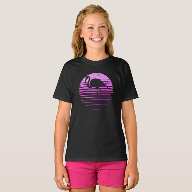 Zoo Flamingo Animal Tropic Summer Sunrise  T-Shirt (Front Full)
