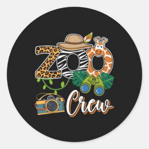 Zoo Giraffe Crew Safari Animal Zoo Keeper Kids Fie Classic Round Sticker