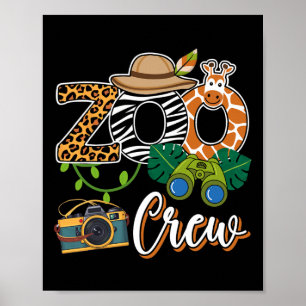 Zoo Giraffe Crew Safari Animal Zoo Keeper Kids Fie Poster