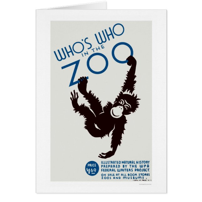 Zoo Guide Monkey 1937 WPA (Front)