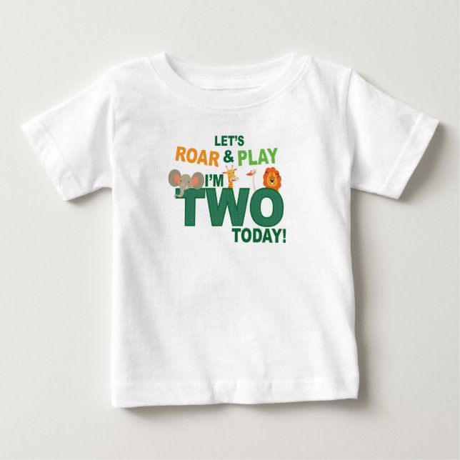 zoo / jungle theme Second 2nd birthday Baby T-Shirt (Front)