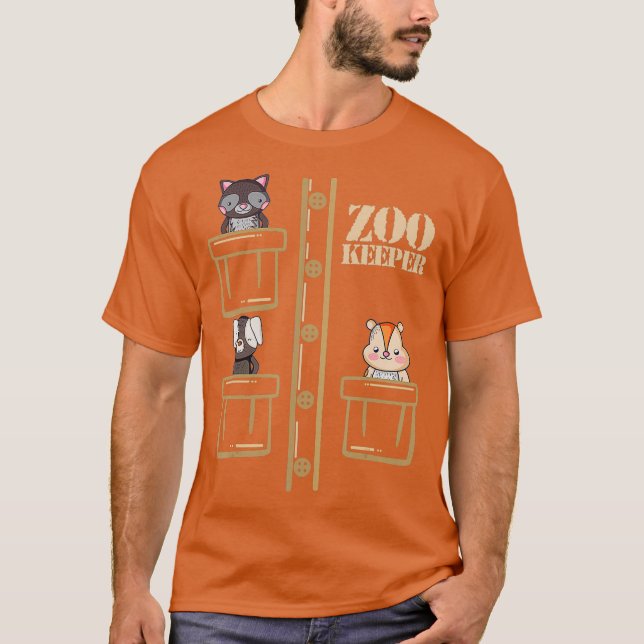 Zoo Keeper Costume  Halloween Safari Adult Men T-Shirt (Front)