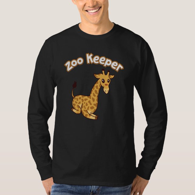 Zoo Keeper Giraffe Safari Animal T-Shirt (Front)