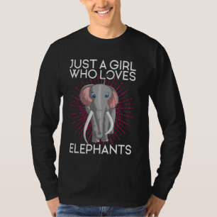 Zoo Keeper Girls Women Just A Girl Who Loves Elep T-Shirt