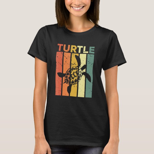 Zoo Keeper Retro Ocean Animal Turtle T-Shirt (Front)