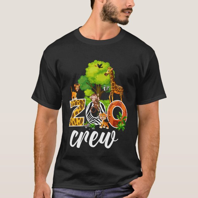 Zoo Keeper Safari Wildlife Jungle Animals Zoo Crew T-Shirt (Front)