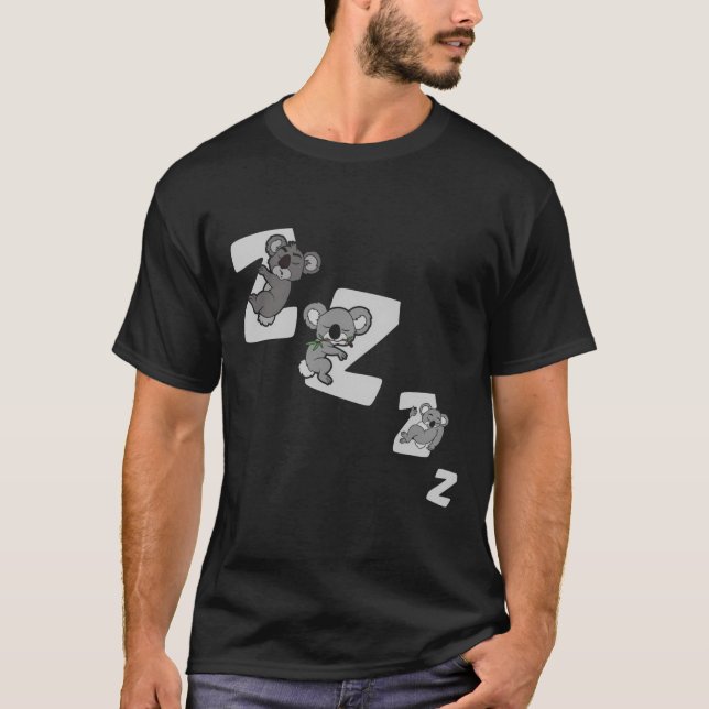 Zoo Keeper Sleeping Gift Koala Bear T-Shirt (Front)