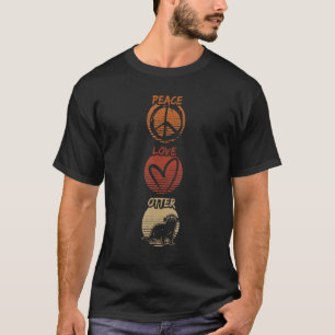 Zoo Peace Animal Hippie Wildlife Love Otter Retr T-Shirt