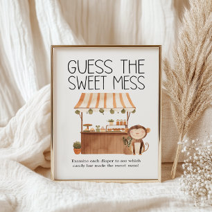 Zoo Safari Animals Baby Shower Guess Sweet Mess Poster