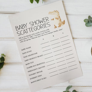 Zoo Safari Animals Baby Shower Scattegories Game Flyer