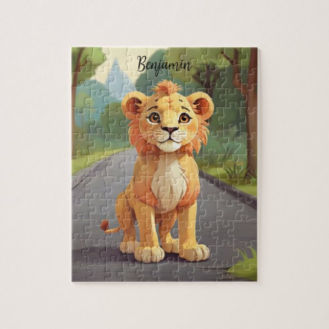 Zoo Safari Little Lion Kid's Jigsaw Puzzle (Vertical)