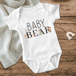 Zoo Safari Nursery Animals Baby Bear Baby Bodysuit