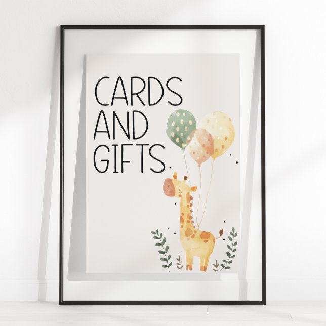 Zoo Safari Nursery Animals Baby Shower Cards Gifts Poster (Creator Uploaded)