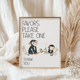 Zoo Safari Nursery Animals Baby Shower Favours Poster