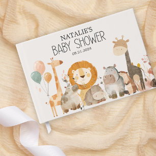 Zoo Safari Nursery Animals Baby Shower Guest Book