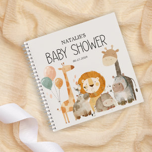 Zoo Safari Nursery Animals Baby Shower Notebook