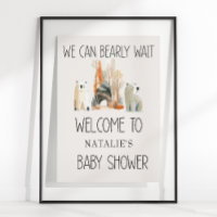 Zoo Safari Nursery Animals Baby Shower Poster