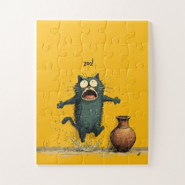 ZOO! Scared Cat Splash – Funny Puzzle (Vertical)