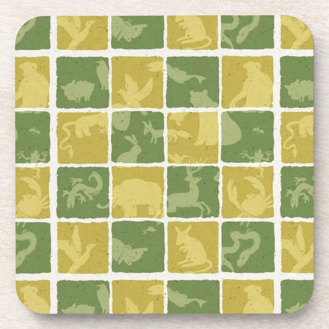 zoo themed pattern coaster (Front)