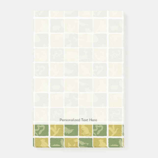 zoo themed pattern post-it notes (Front)