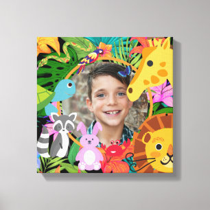Zoo Wild Animal Jungle Safari Kids Birthday Canvas Print