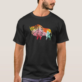 Zoo Wildlife Animal  Zookeeper Buffalo Bison Color T-Shirt