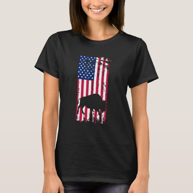 Zoo Wildlife Animal  Zookeeper USA Flag American B T-Shirt (Front)