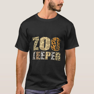 Zookeeper African Animals Zebra Savanna Fan Leopar T-Shirt