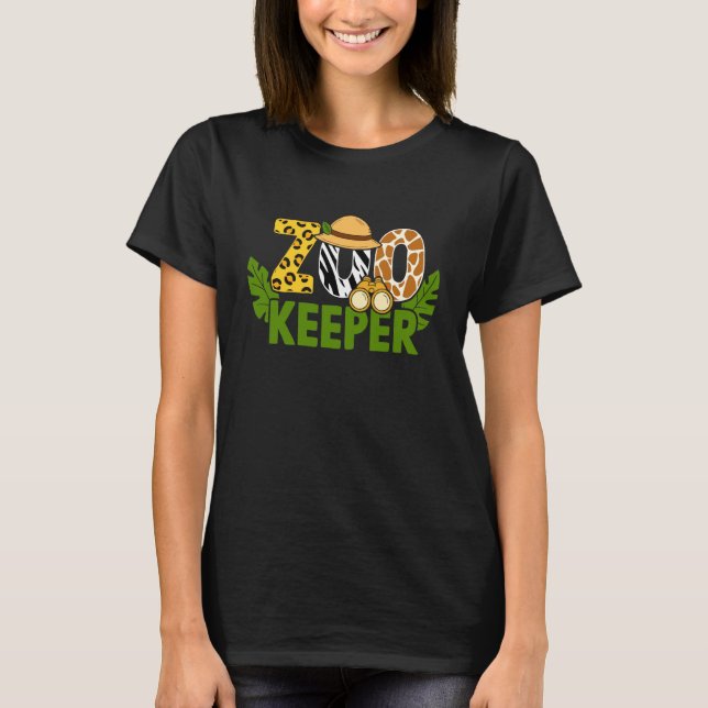 Zookeeper Animals Zoo Wildlife Jungle Safari Savan T-Shirt (Front)
