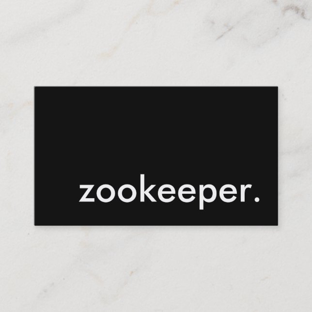 zookeeper. business card (Front)