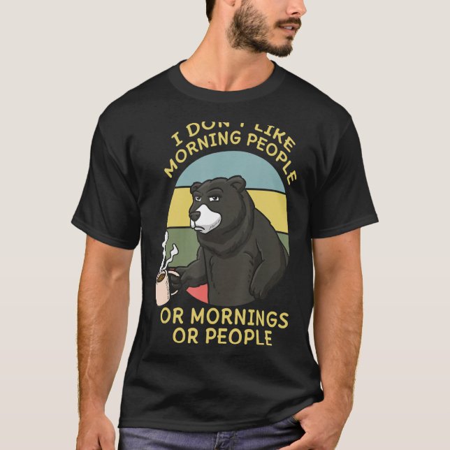 Zookeeper Coffee Drinker Caffeine   Wildlife Bear T-Shirt (Front)