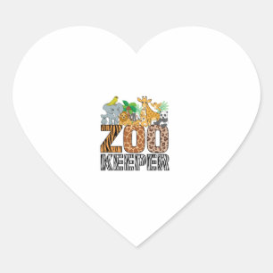 Zookeeper Costume Zebra Wild Print African Animal  Heart Sticker