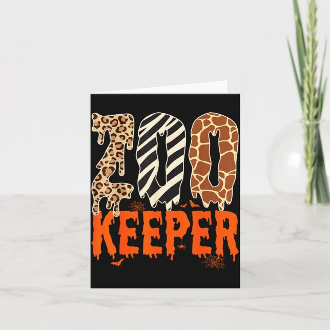 Zookeeper Funny Halloween Costume Zoo Keeper Anima Card (Front)