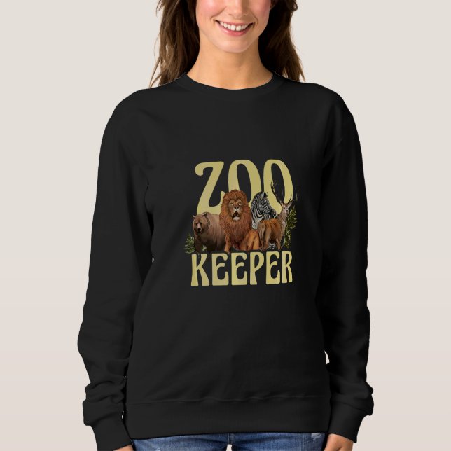 Zookeeper Safari Animal Keeper Zoology Zookeeping Sweatshirt (Front)