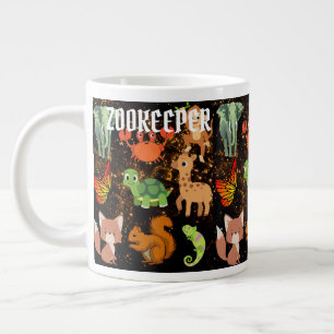 Zookeeper Safari Wildlife African Animals Artwork Large Coffee Mug